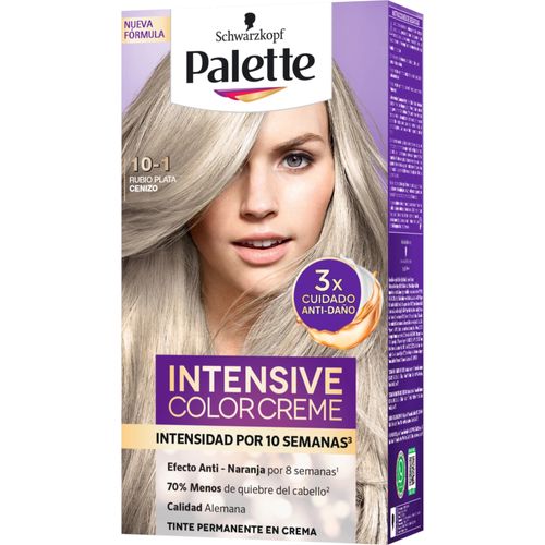 Tinte para Cabello Palette Intensive Color Cream Tono 10-1 Rubio Plata Cenizo Duo Pack