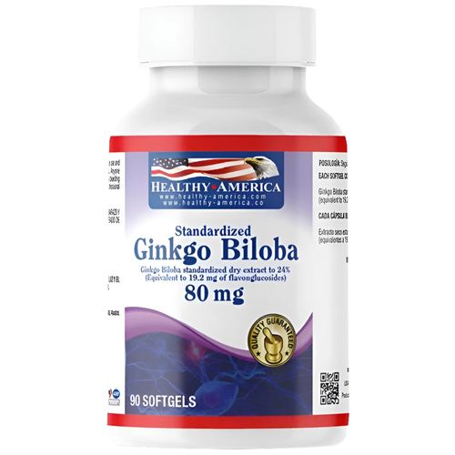 Suplemento Ginkgo Biloba 80 mg Frasco x 90 Softgels