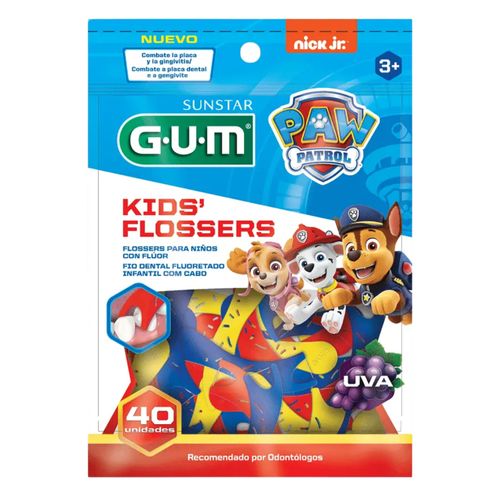 Flosser Dental Infantil GUM Paw Patrol Kids Paquete x 40 Unidades