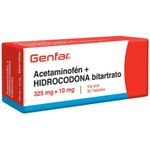 Analgésico Narcótico Acetaminofén 325 Mg