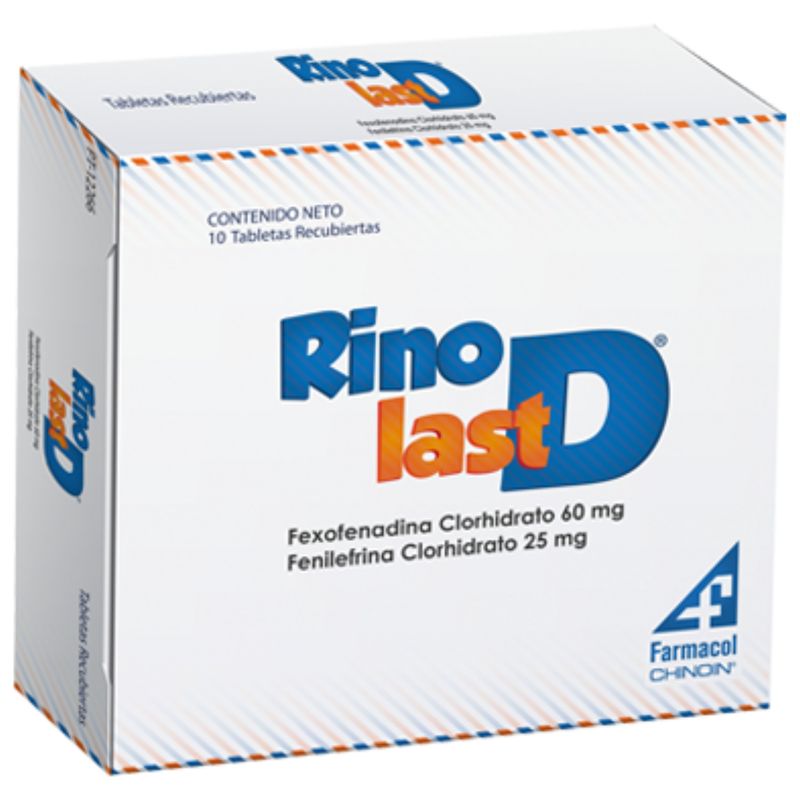 Rinolast D 60Mg + 25Mg Antialérgico Caja x 10