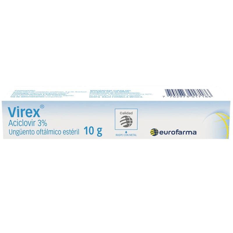 Ungüento Oftálmico Antiviral Virex 3% Tubo x 10