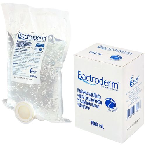 Bactroderm Gel Antibacterial Bolsa Válvula Recarga Frasco x 1000 ml