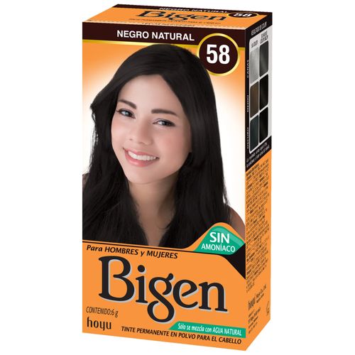 Tinte para Cabello Bigen en Polvo Color Negro Natural #58