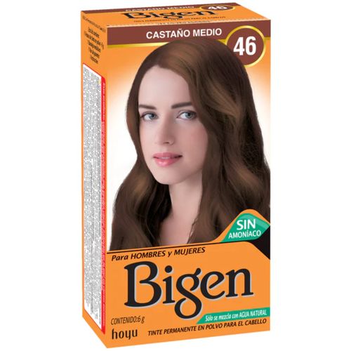 Tinte para Cabello Bigen en Polvo Color Castaño Medio #46