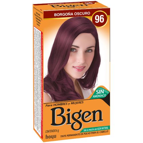 Tinte para Cabello Bigen en Polvo Color Borgoña Oscuro #96 Tarro x 6 g