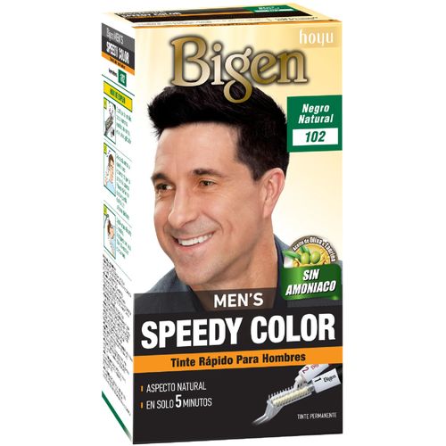 Tinte para Barba y Cabello Bigen Men's Speedy Negro Natural #102 Caja x 1 Unidad