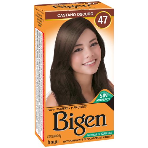 Tinte para Cabello Bigen en Polvo Color Castaño Oscuro #47
