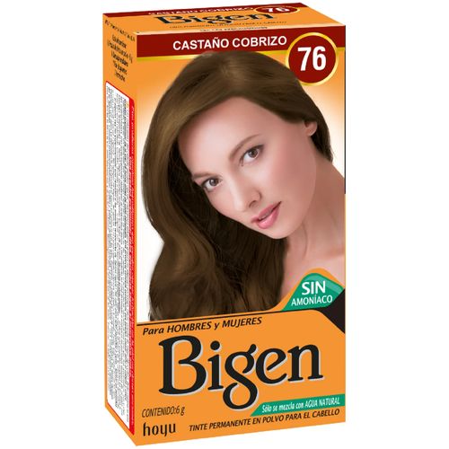Tinte para Cabello Bigen en Polvo Color Castaño Cobrizo #76