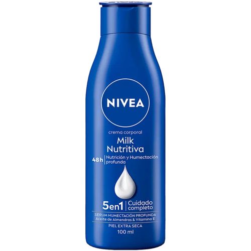 Crema Corporal Nivea Body Milk Nutritiva Piel Extra Seca Frasco x 100 ml
