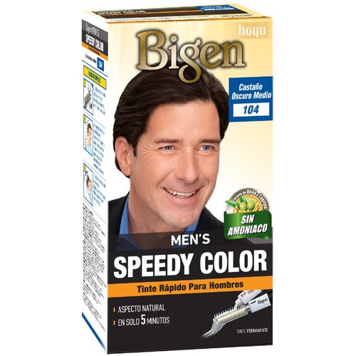 Tinte para Barba y Cabello Bigen Men's Speedy Castaño #104 Caja x 1 Unidad