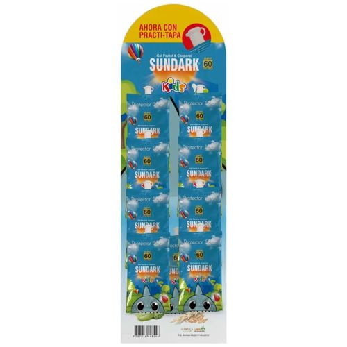 Protector Solar Sundark SPF 60 Niños Ristra x 8 Sobres (10 g c/u)