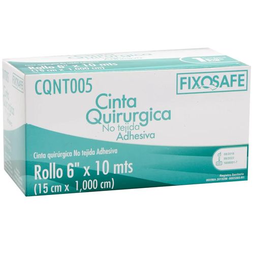 Cinta Quirúrgica No Tejida Adhesiva Fixosafe 6 cm x 10 m Unidad