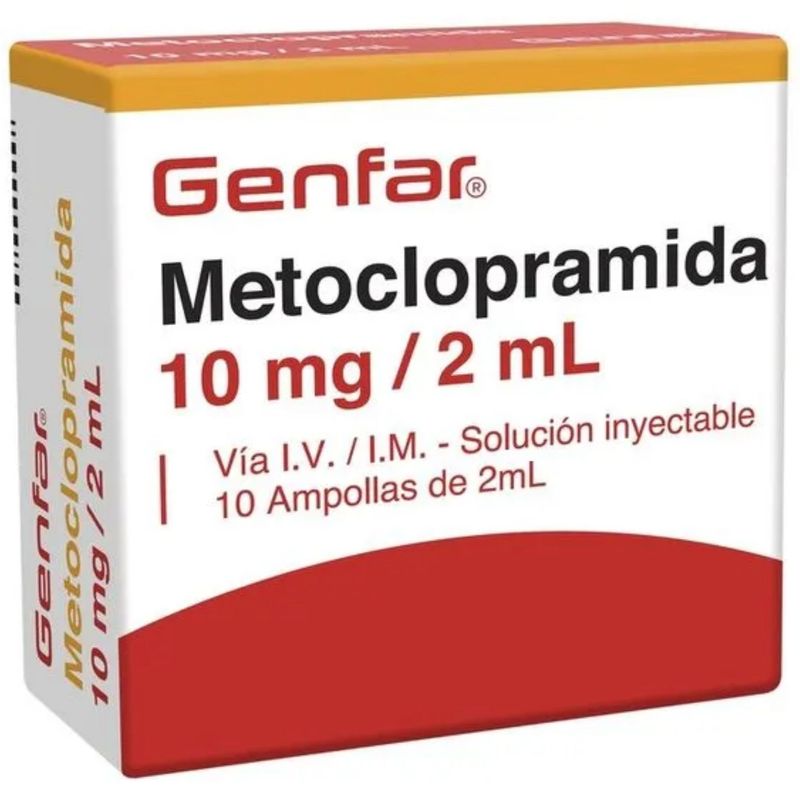 Metoclopramida 10 mg Inyectable 10 Ampollas