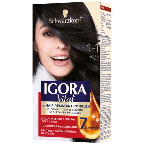 Tinte para Cabello Igora Vital Tono 1-1 Negro Azul Tubo x 50 g
