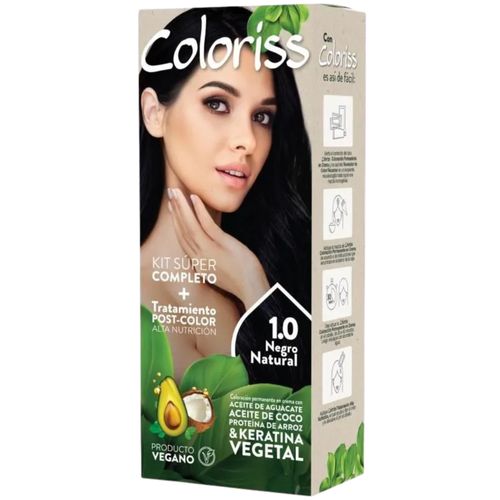 Tinte para Cabello Coloriss Tono 1.0 Negro Estuche Individual