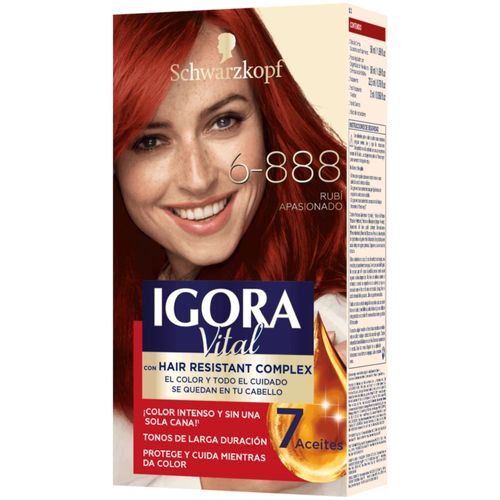 Tinte para Cabello Igora Vital Tono 6-888 Rubí Apasionado Tubo x 50 g