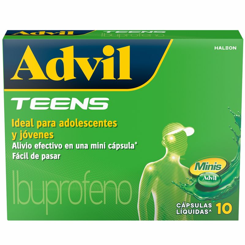 Advil Teens caja x10 cápsulas marca GSK