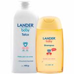 Talco Lander Bebé 400ml + Shampoo 100ml