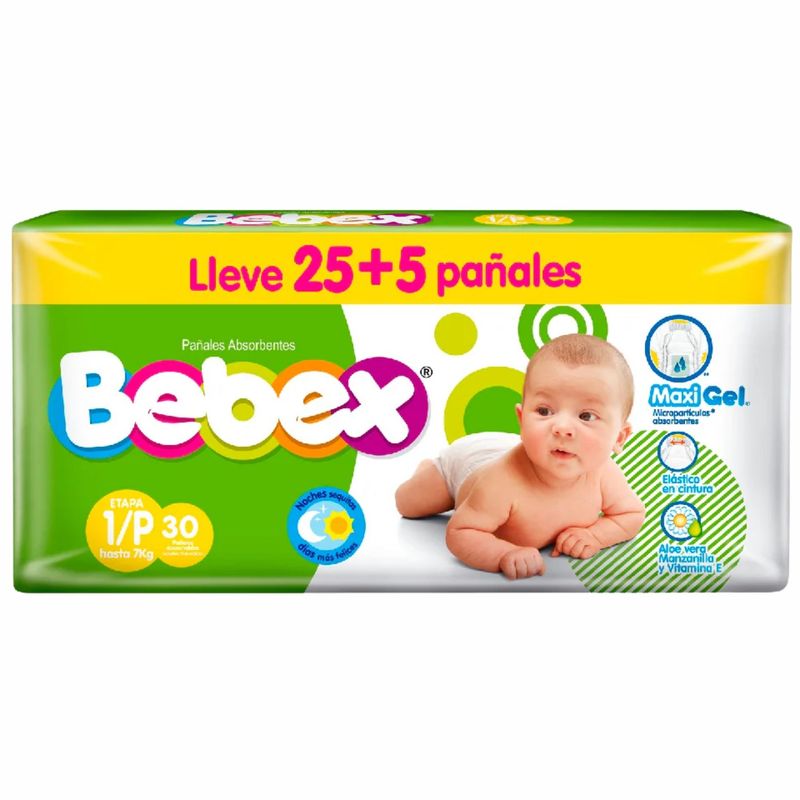 Pañal Bebex Etapa 1/P Promoción 25+5 Softys
