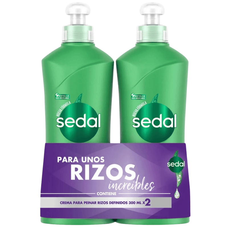 Crema Peinar Sedal Rizos 2x300 Ml Especial
