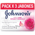 Jabón Johnson Rosas Sándalo 3 Barras 110 g
