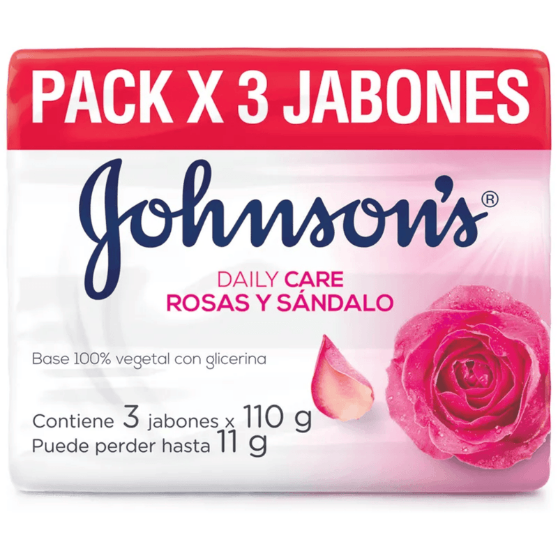 Jabón Johnson Rosas Sándalo 3 Barras 110 g
