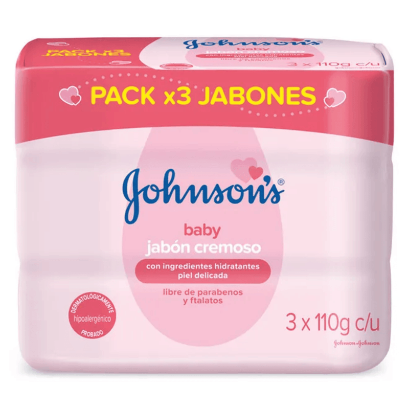 Jabón Johnson Baby Humectante 3 Barras 110 g