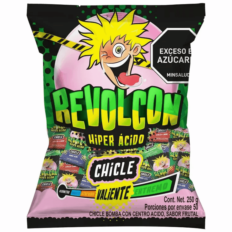Chicle Revolcón Hiper Acido Bolsa X50 Unidades
