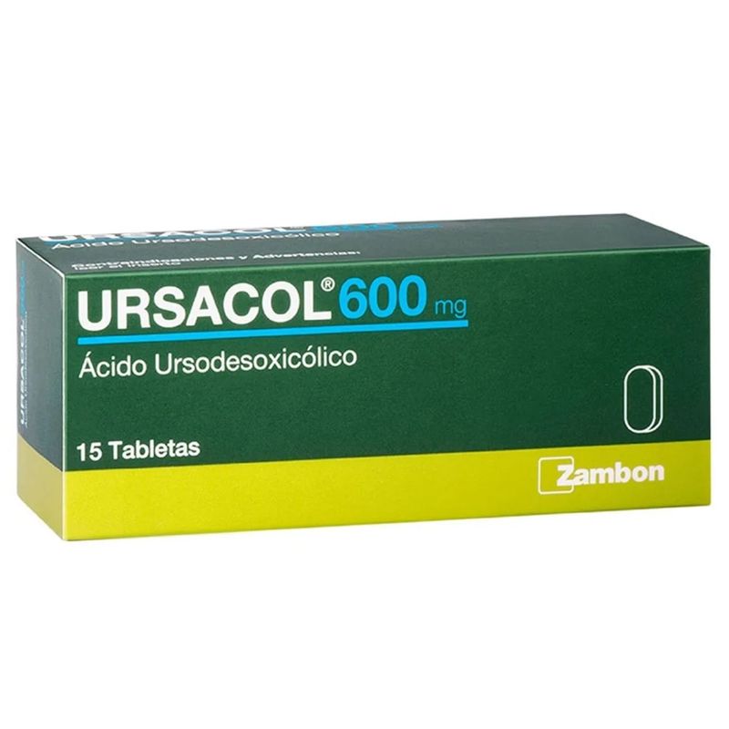 Ursacol 600mg Acido Ursodeoxicolico 15 Tabletas