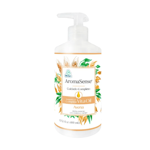 Jabón Líquido Corporal Aromasense Cremoso Avena Frasco x 400 ml