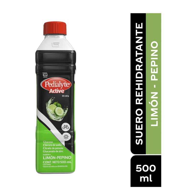 Suero Oral Pedialyte 30 Zinc Sabor Limón-Pepino