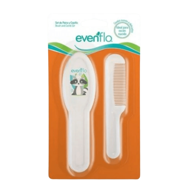 Set Peine y Cepillo Bebé Evenflo x 2 Unidades