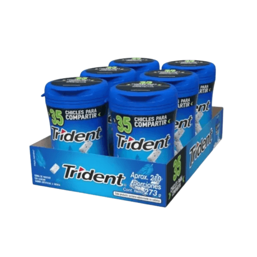 Chicle Trident Sabor Menta Display x 6 Botellas (273 g)