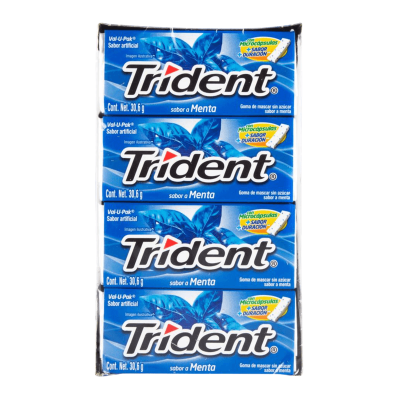 Chicle Trident Menta Display x 12 Unidades