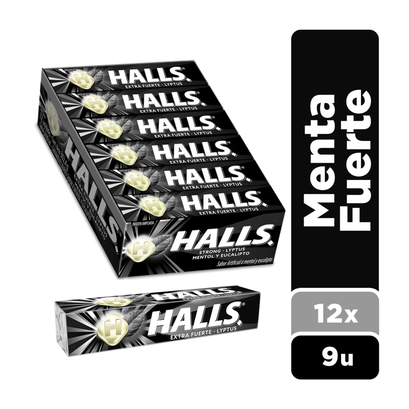 Caramelos Halls Barra Extra Strong 25 g x 12