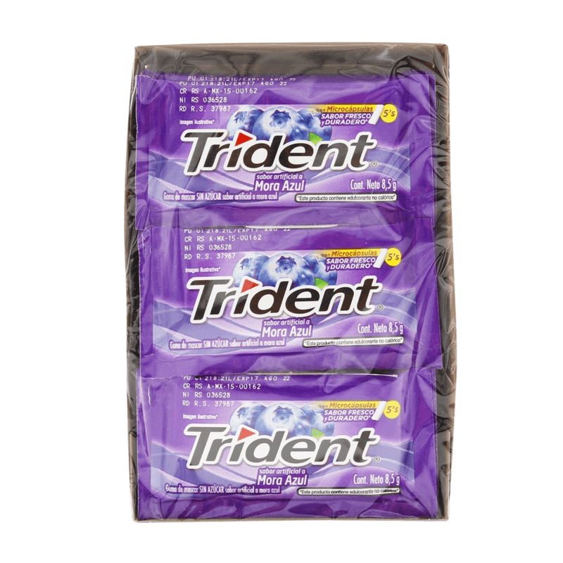 Chicle Trident Mora Display x 18 Unidades