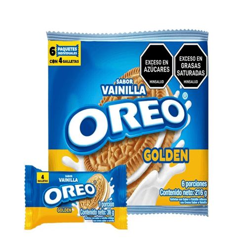 Galletas Oreo Golden Vainilla 36 g Paquete x 6 Unidades
