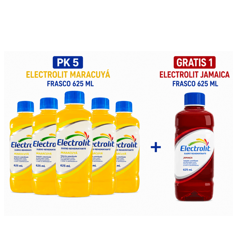 Pack Electrolit 5 Sabor Maracuyá 625 ml