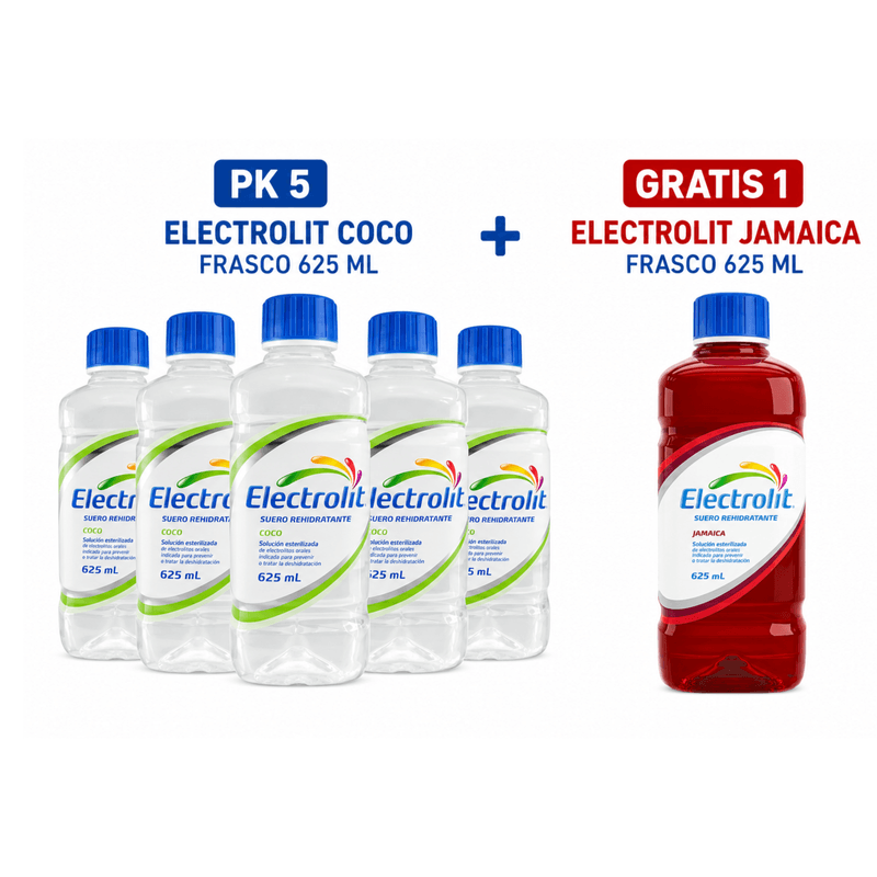 Pack Electrolit 5 Electrolit Sabor Coco 625 ml