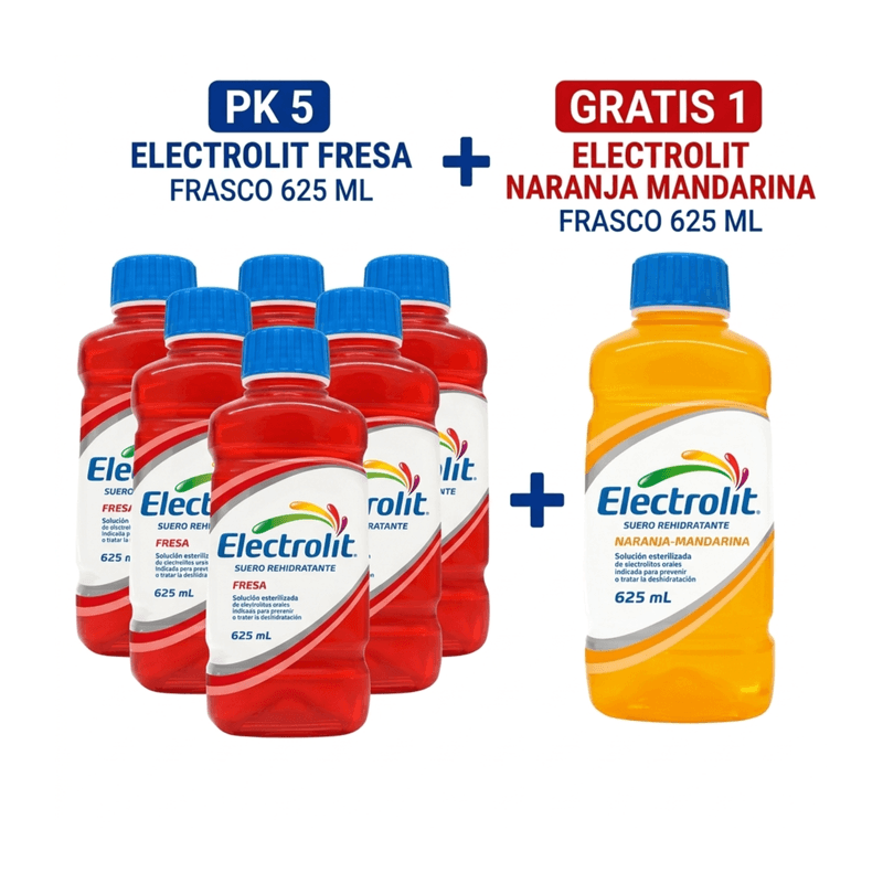 Oferta 5+1 Electrolit Fresa Frasco x 625 ml