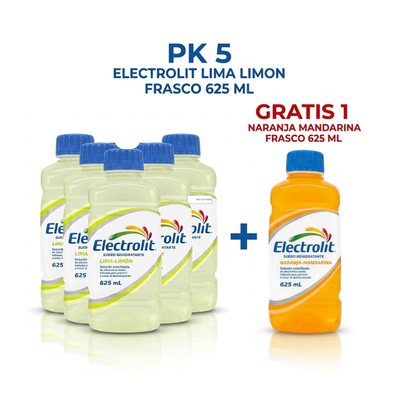 Oferta 5+1 Electrolit Lima Limón x 625 ml