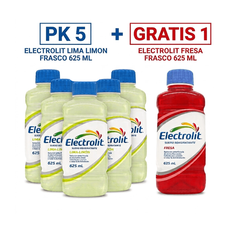 Oferta 5+1 Electrolit Lima Limón x 625 ml