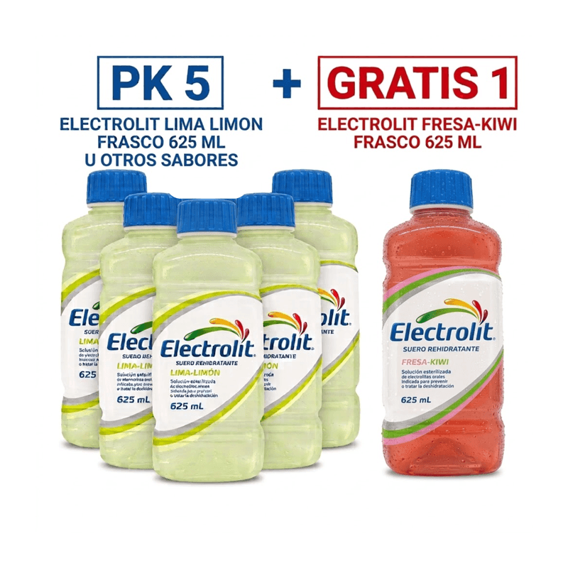 Oferta 5+1 Electrolit Lima Limón x 625 ml