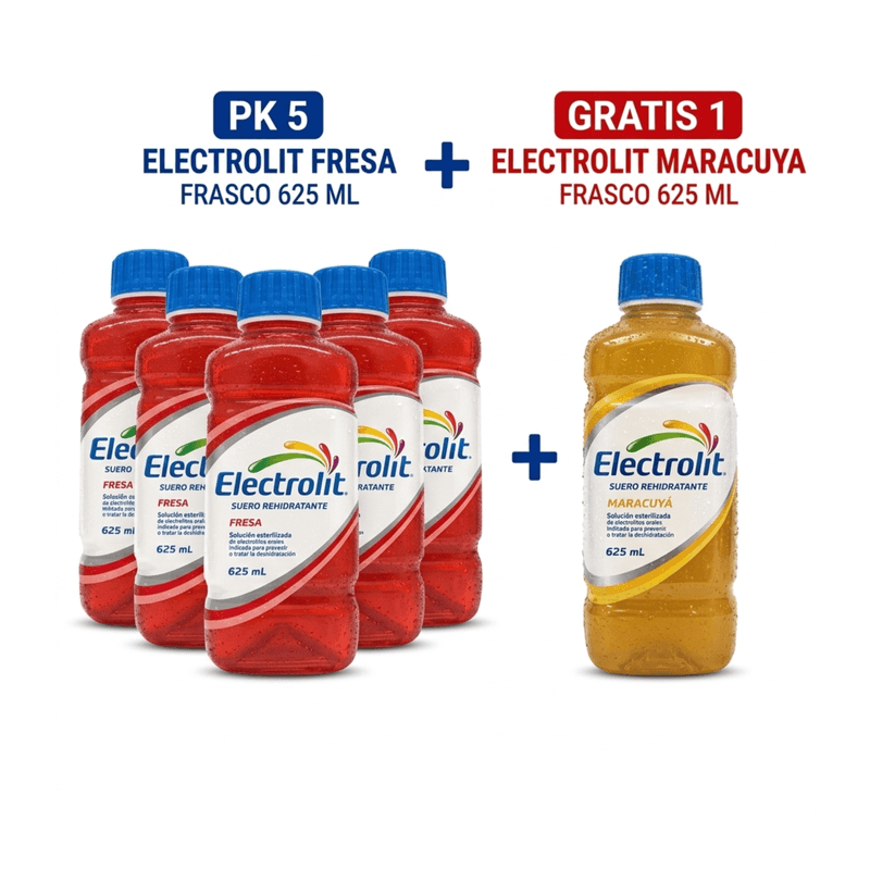 Oferta 5+1 Electrolit Suero Oral Fresa x 625 ml