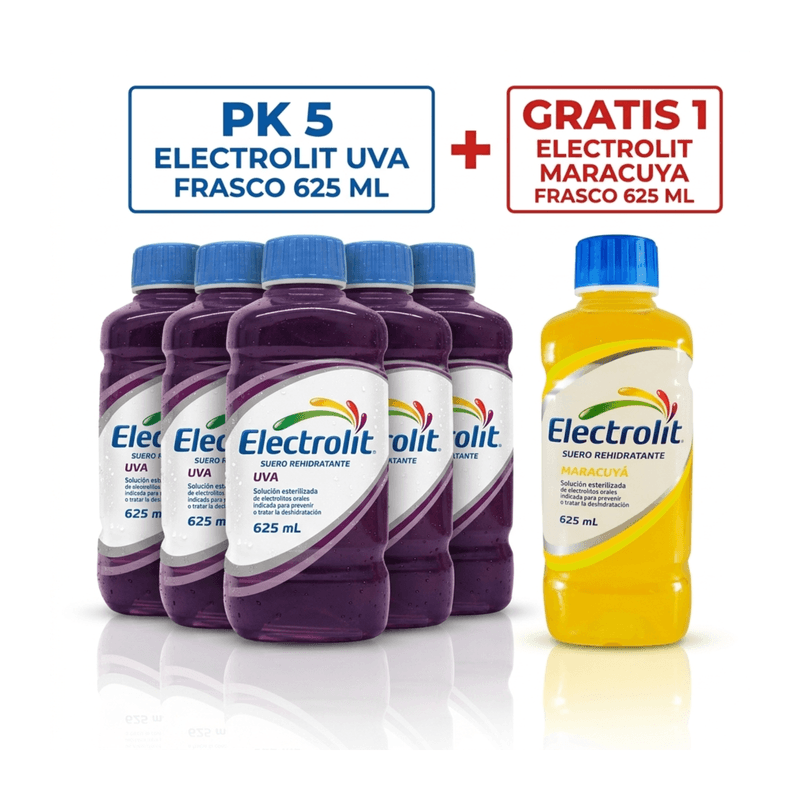 Oferta 5+1 Electrolit Suero Oral Uva x 625 ml