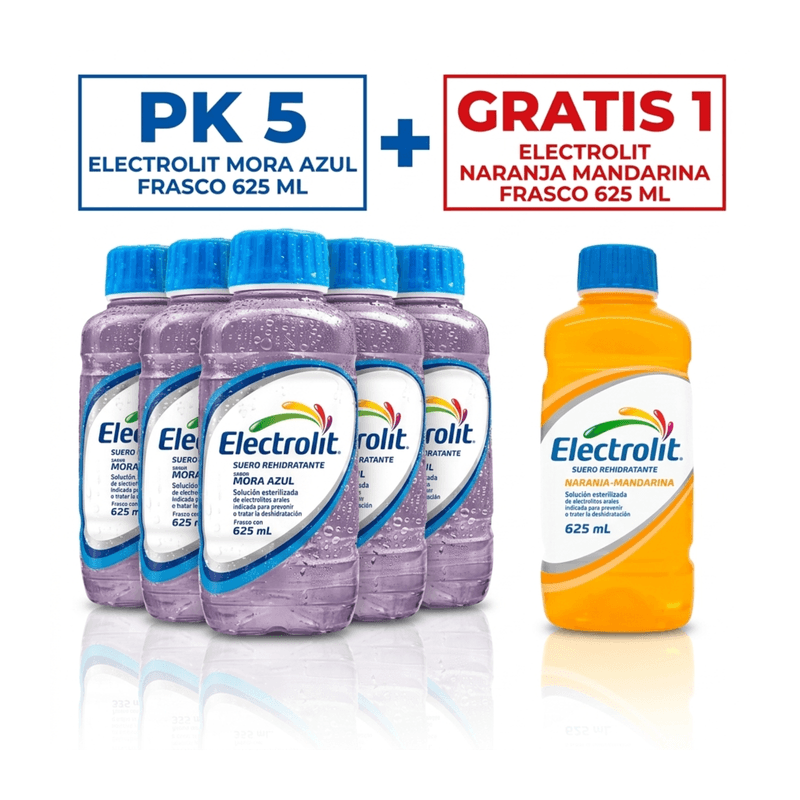 Oferta 5+1 Electrolit Mora Azul Frasco x 625 ml