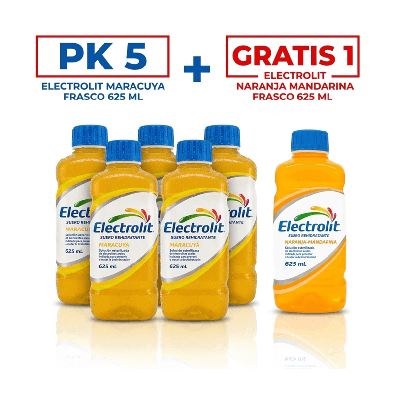 Oferta 5+1 Electrolit Maracuyá Frasco x 625 ml