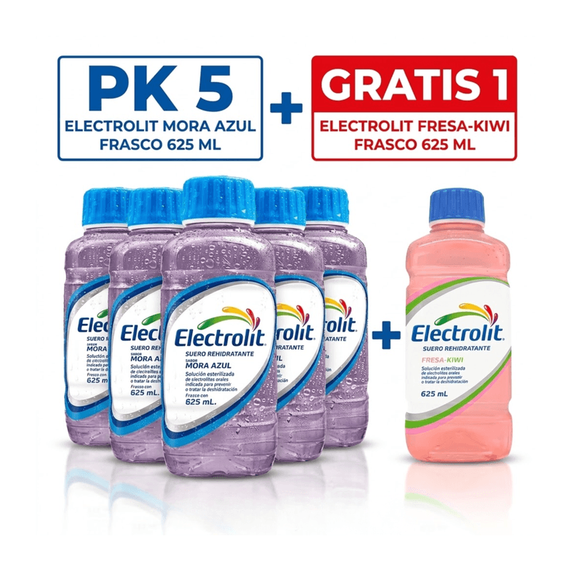 Oferta 5+1 Electrolit Mora Azul Frasco x 625 ml