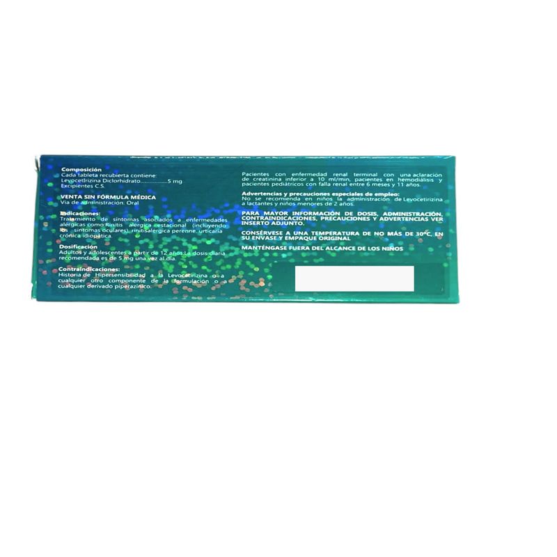 Alervox 5 mg (Levocetirizina) x 10 Tabletas